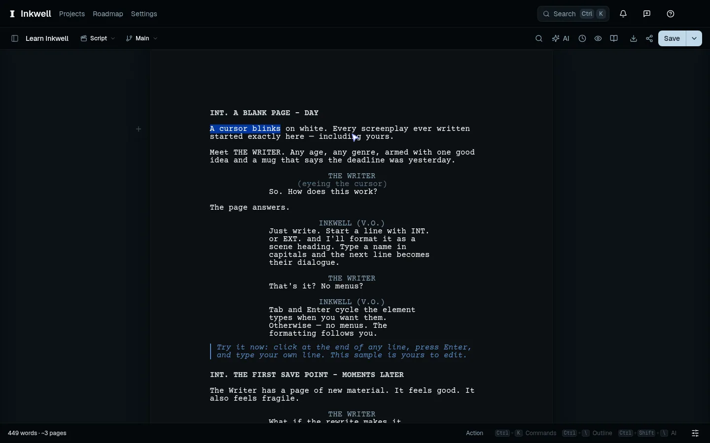 Review a replacement on the page, then use Undo to bring back the original words.